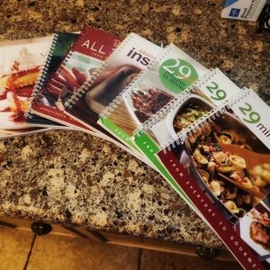 Pampered Chef Spiral-Bound Recipe Booklets - Red, Green, White Covers